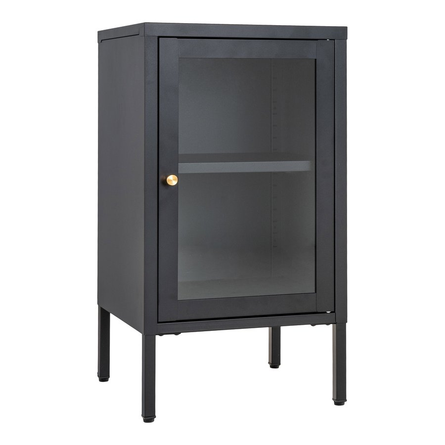 dalby-skab-i-sort-stl-med-1-glaslge-fra-house-nordic-bdh-38x35x70-cm-3 Dalby Skab i Sort Stål med 1 Glaslåge fra House Nordic | BDH 38x35x70 cm - Billede 3