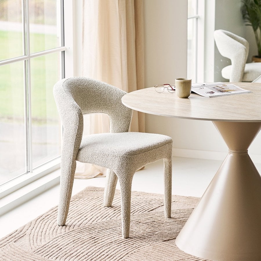 Annecy Spisebord i Sand Keramik & Stel i Stål fra House Nordic | Ø 120x76 cm - Billede 2