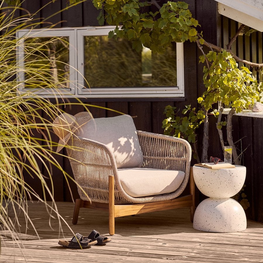 Bonita Sidebord i Off White Fiberclay med Terrazzo Look fra House Nordic | Ø40x45 cm - Billede 2
