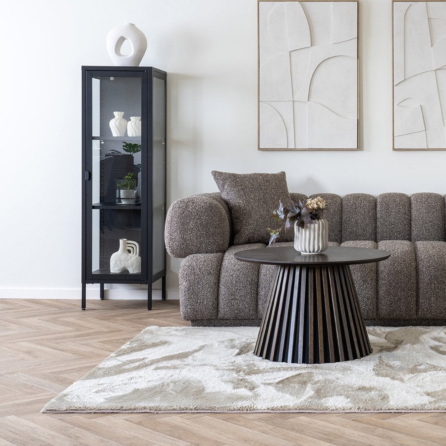 Brisbane Smalt Vitrineskab i Sort Stål med 1 Glaslåge fra House Nordic | LBH 40x35x140 cm - Billede 2