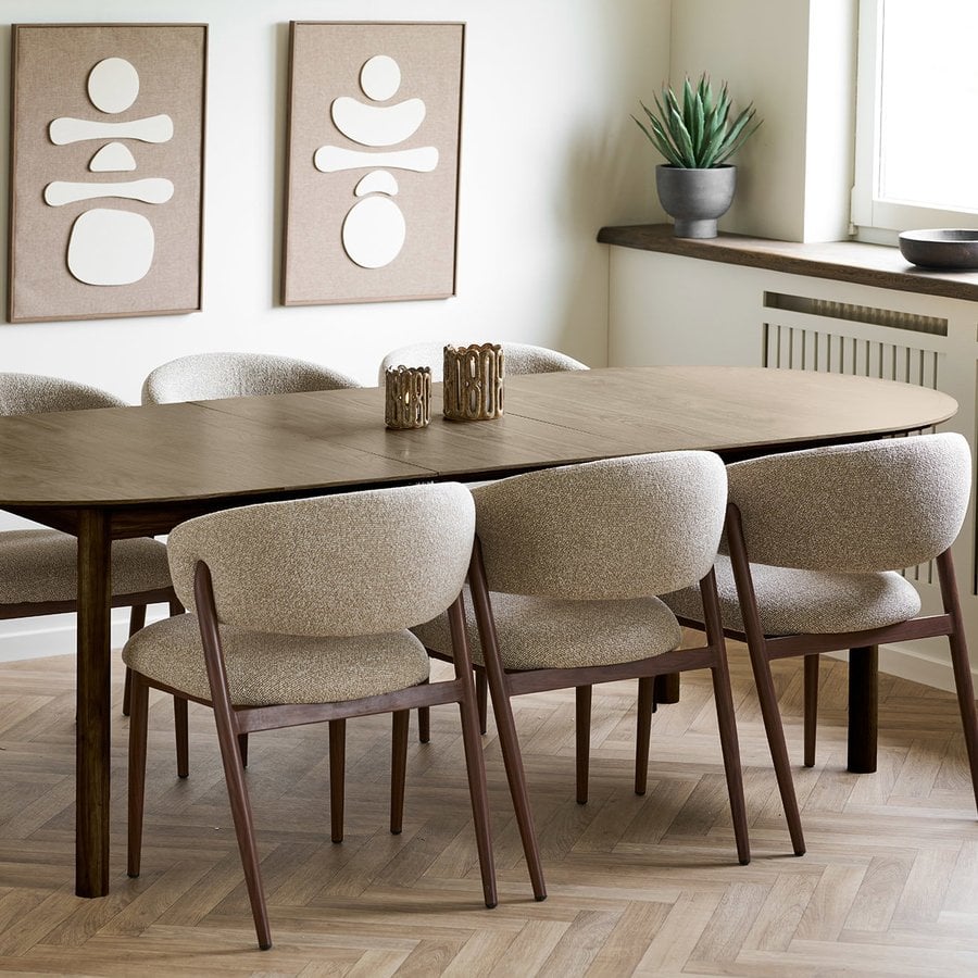 Cavi Spisebordsstol i Sand Polyester & Ben i Valnød Stål fra House Nordic | LBH 65x57x80cm - Billede 2