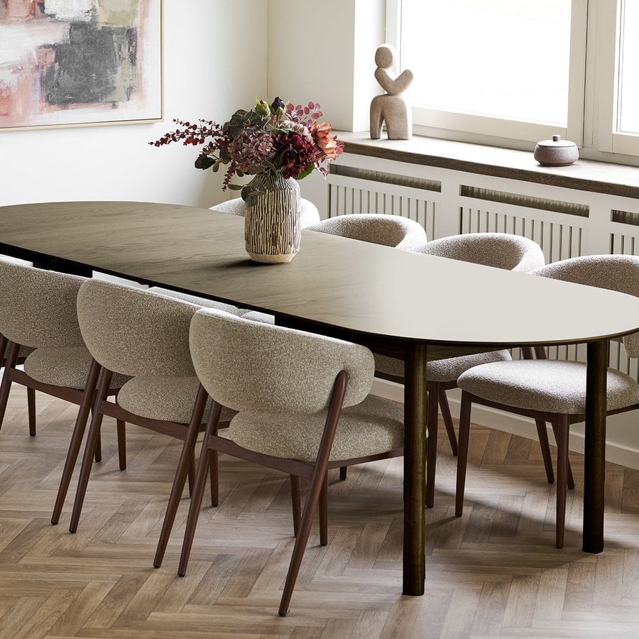 Cavi Spisebordsstol i Sand Polyester & Ben i Valnød Stål fra House Nordic | LBH 65x57x80cm - Billede 3
