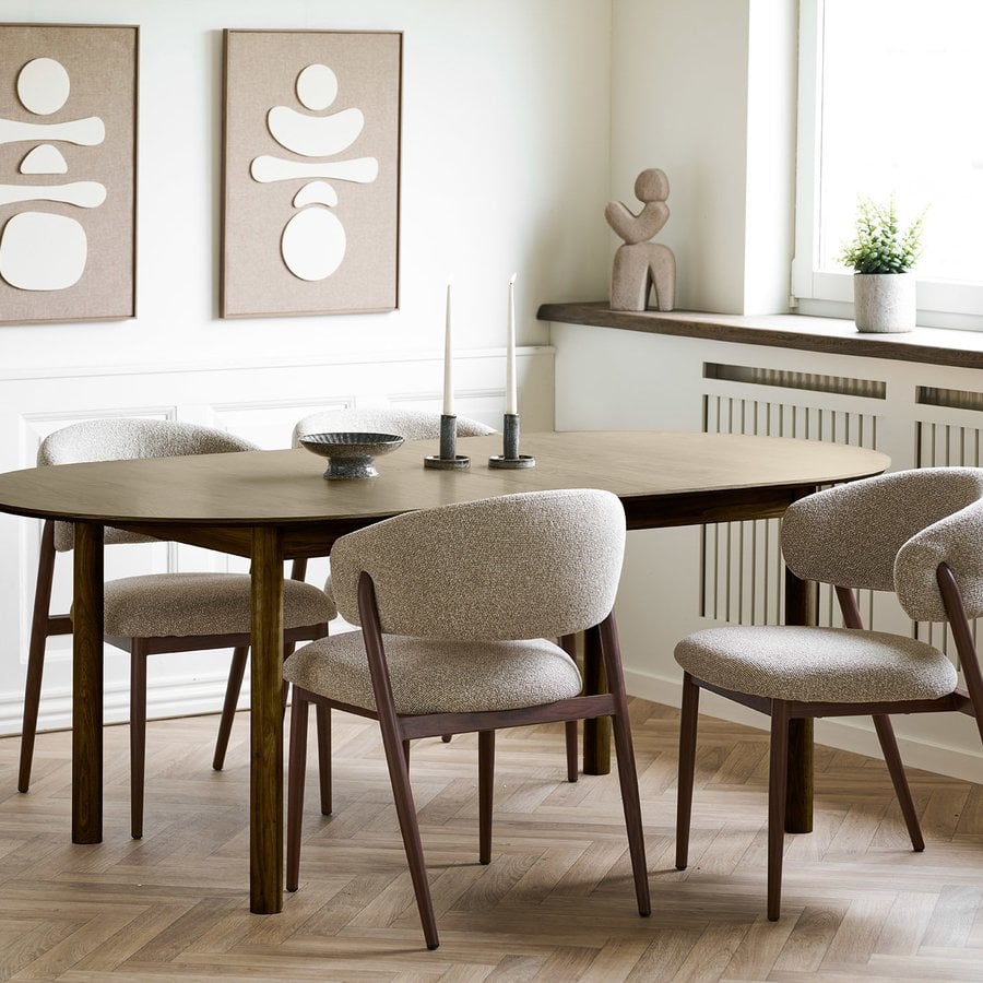Cavi Spisebordsstol i Sand Polyester & Ben i Valnød Stål fra House Nordic | LBH 65x57x80cm - Billede 4