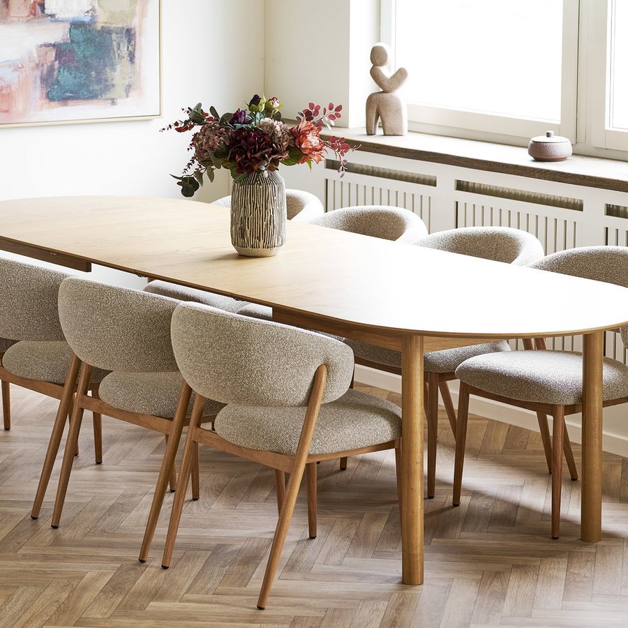 Cavi Spisebordsstol i Sand Polyester & Stel i Natur Trælook Stål fra House Nordic | LBH 65x57x80 cm - Billede 4