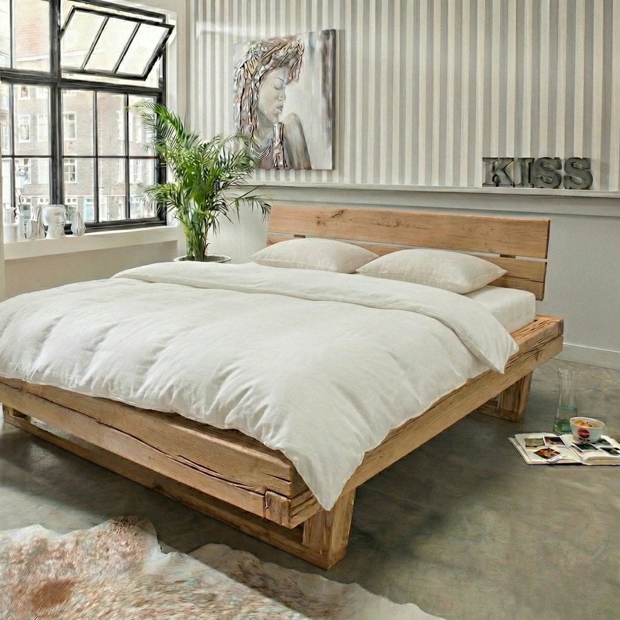Frigg Snedker Bjælkesengeramme i Massiv Egetræ med Gavl & Træben fra Organic Sleep | Naturolie | Mulighed for Skuffer & Sengeborde hos uniquebeds, home & living - Billede 3