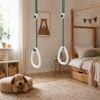 Lillagunga Gymnastik Ringe til Børn & Voksne i Massiv Hvid Birketræ | 9 Farver Reb & 3 Længder hos uniquebeds, home & living - Billede 3