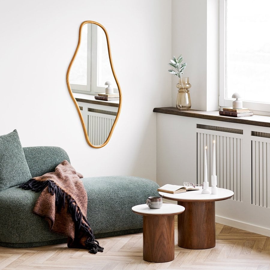 Noli Sofabord i Hvid Keramik & Stel i Mørkebrun Asketræ fra House Nordic | Ø60x42 cm - Billede 2