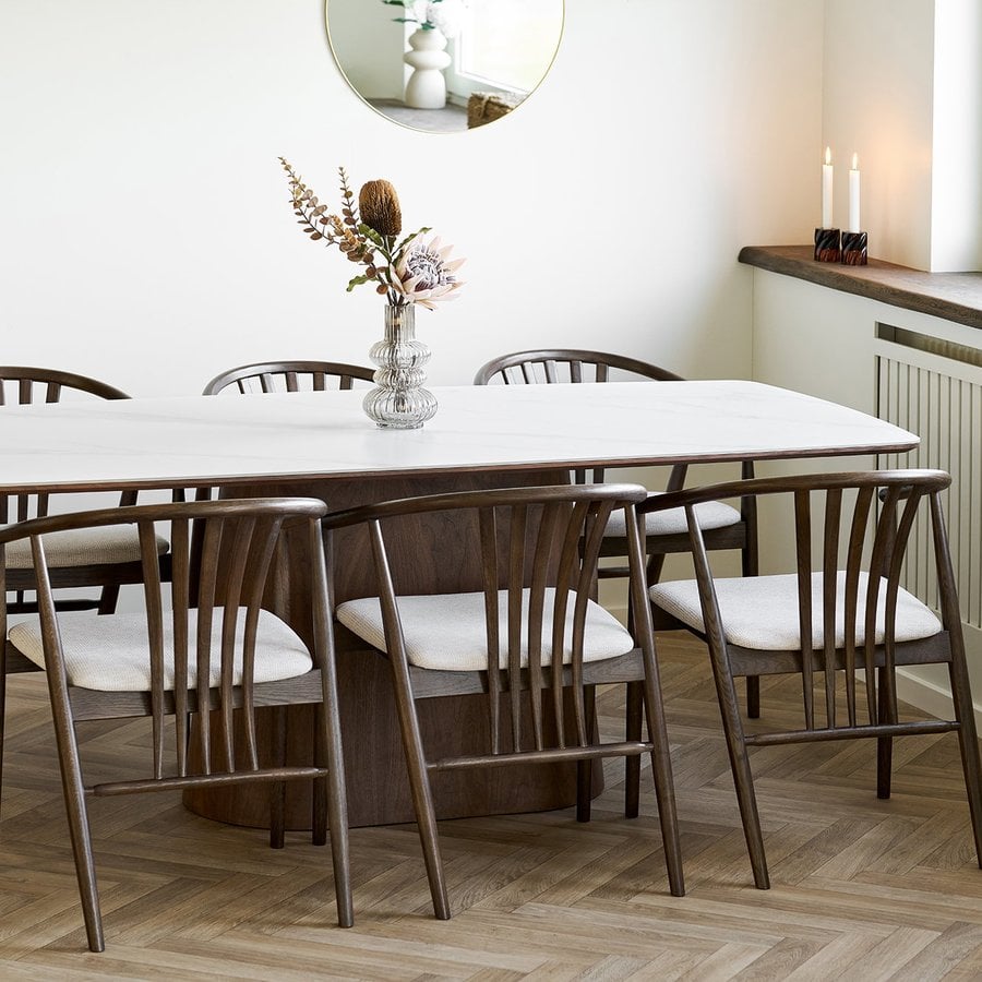 miljoe-noli-spisebord-i-hvidmrkebrun-keramik-askefiner-fra-house-nordic-bdh-9-2 Noli Spisebord i Hvid/Mørkebrun Keramik & Askefiner fra House Nordic | BDH 90x200x76 cm - Billede 2