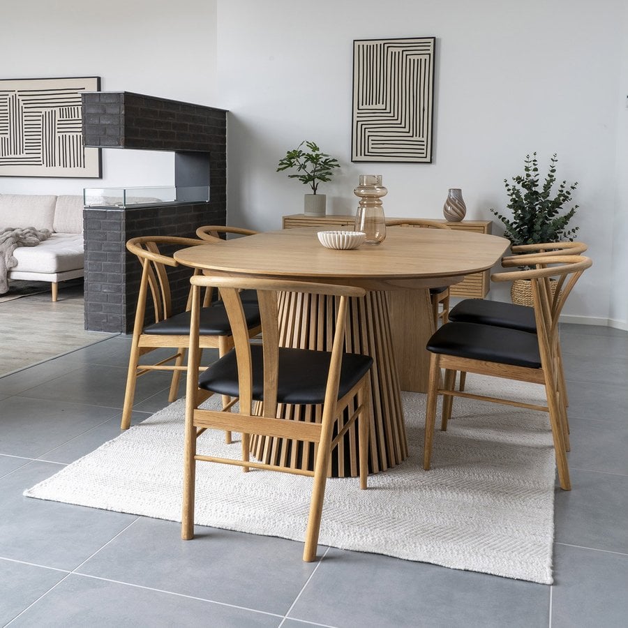 Osaka Spisebord i Natur Egetræ med To Tillægsplader fra House Nordic | Ø120x75 cm - Billede 3
