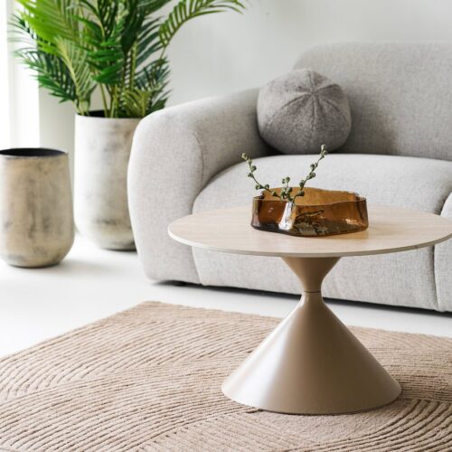 Annecy Sofabord i Sand Keramik & Stel i Stål fra House Nordic | Ø 70x41 cm - Billede 1