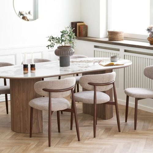 Athens Spisebord i Hvid/Brun Keramik fra House Nordic | BDH 100x210x76 cm - Billede 1