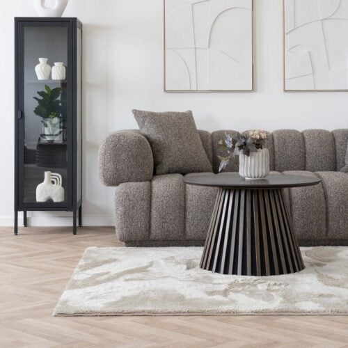 Brisbane Smalt Vitrineskab i Sort Stål med 1 Glaslåge fra House Nordic | LBH 40x35x140 cm - Billede 1