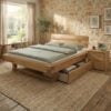 Frigg Snedker Bjælkesengeramme i Massiv Egetræ med Gavl & Træben fra Organic Sleep | Naturolie | Mulighed for Skuffer & Sengeborde hos uniquebeds, home & living - Billede 4