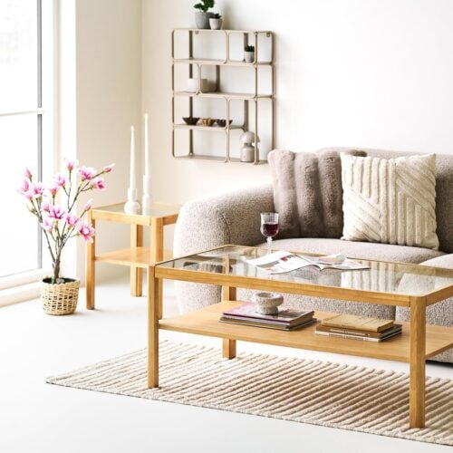 Lourmarin Sofabord i Egetræ & Hærdet Glas fra House Nordic | LBH 110x60x45 cm - Billede 1