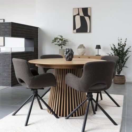 Osaka Spisebord i Natur Egetræ med To Tillægsplader fra House Nordic | Ø120x75 cm - Billede 1