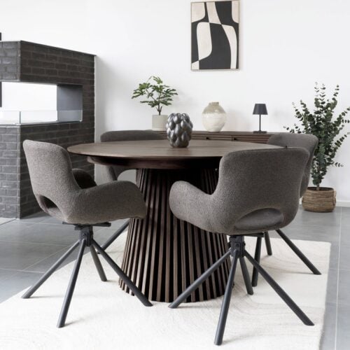 Osaka Spisebord i Smoked Egetræ med 2 Tillægsplader fra House Nordic | Ø120x120-200x75 cm - Billede 1