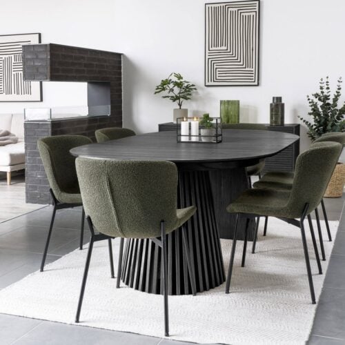 Osaka Spisebord i Sort Egetræ med To Tillægsplader fra House Nordic | LxBxH 200-300x120x75 cm - Billede 1