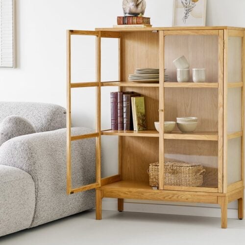 Zamora Vitrineskab i Natur Egetræ fra House Nordic | BDH 40x90x126 cm - Billede 1