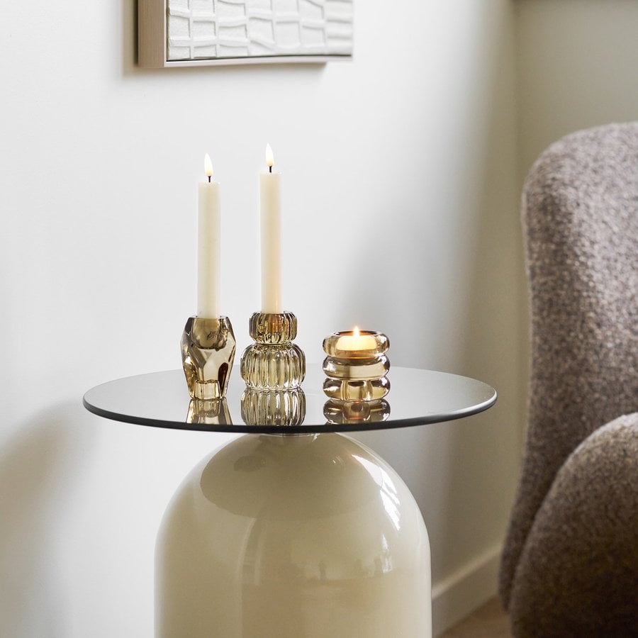 Ravello Hjørnebord i Beige/Grå Hærdet Glas & Metal fra House Nordic | Ø40x52 cm - Billede 4