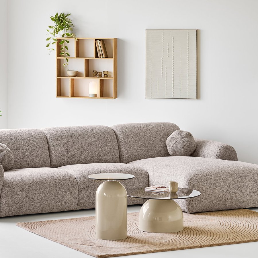 Ravello Sofabord i Beige/Grå Metal & Hærdet Glas fra House Nordic | Ø 70x33 cm - Billede 2