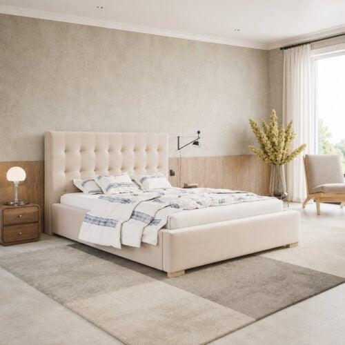 Superior Model 2 Polstret Sengeramme Med Opbevaring Fra CozyQuilt Sleep | Håndlaves i Møbelstof, Fløjl, Velour & Læder hos uniquebeds, home & living - Billede 3