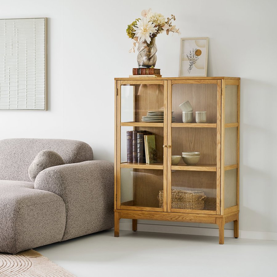 miljoe-zamora-vitrineskab-i-natur-egetr-fra-house-nordic-bdh-40x90x126-cm-4 Zamora Vitrineskab i Natur Egetræ fra House Nordic | BDH 40x90x126 cm - Billede 2