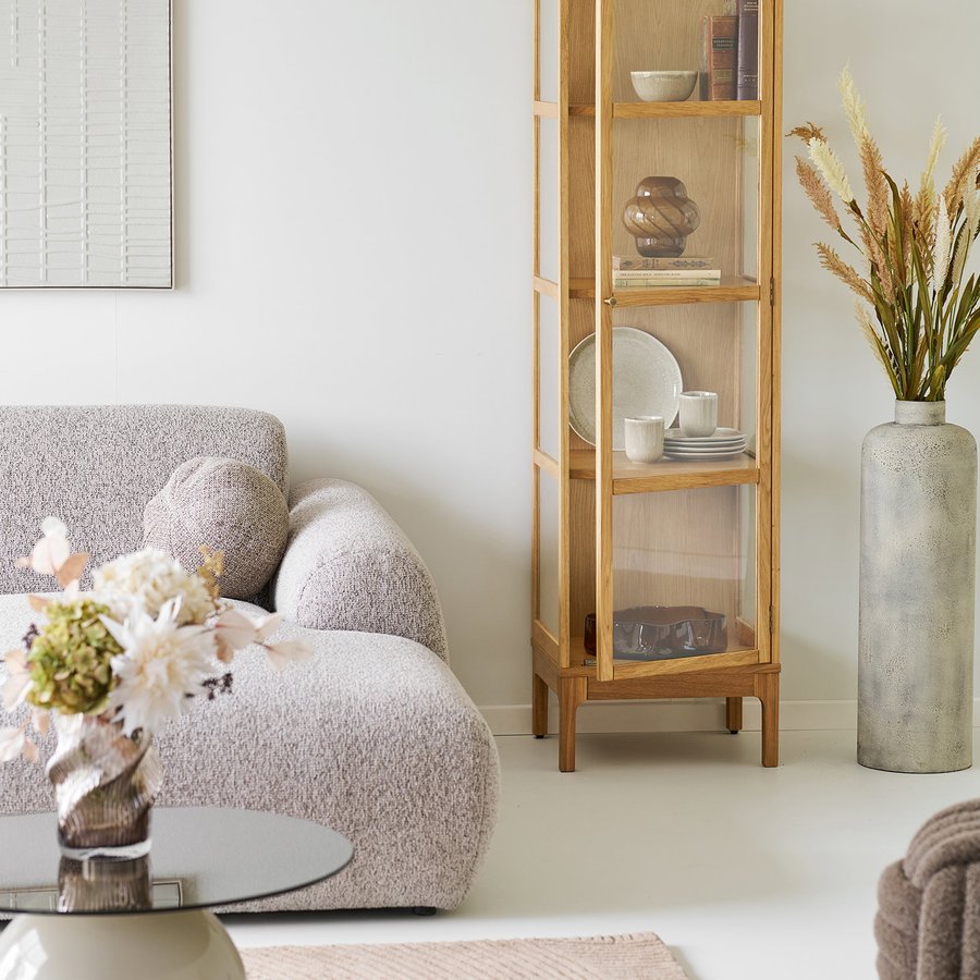 Zamora Vitrineskab i Natur Egetræ med 1 Glaslåge fra House Nordic | BDH 40x47x180 cm - Billede 2