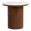 Noli Hjørnebord i Hvid Keramik & Stel i Mørkebrun Askefiner fra House Nordic | Ø40x38 cm - Billede 5