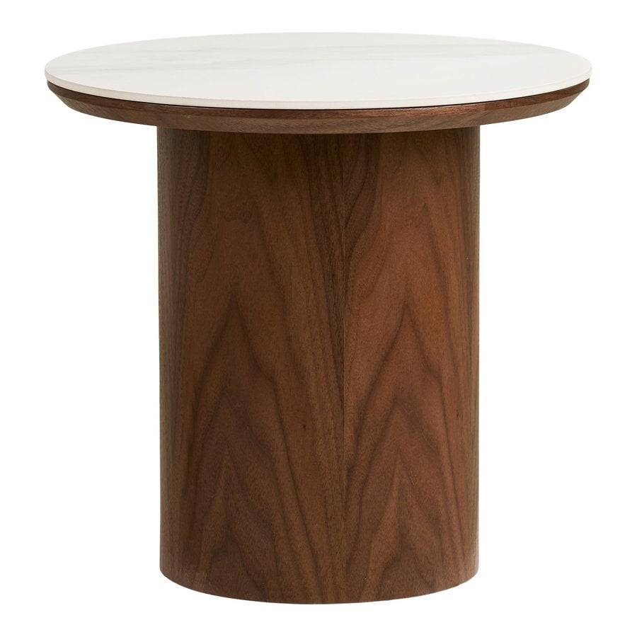 Noli Hjørnebord i Hvid Keramik & Stel i Mørkebrun Askefiner fra House Nordic | Ø40x38 cm - Billede 5