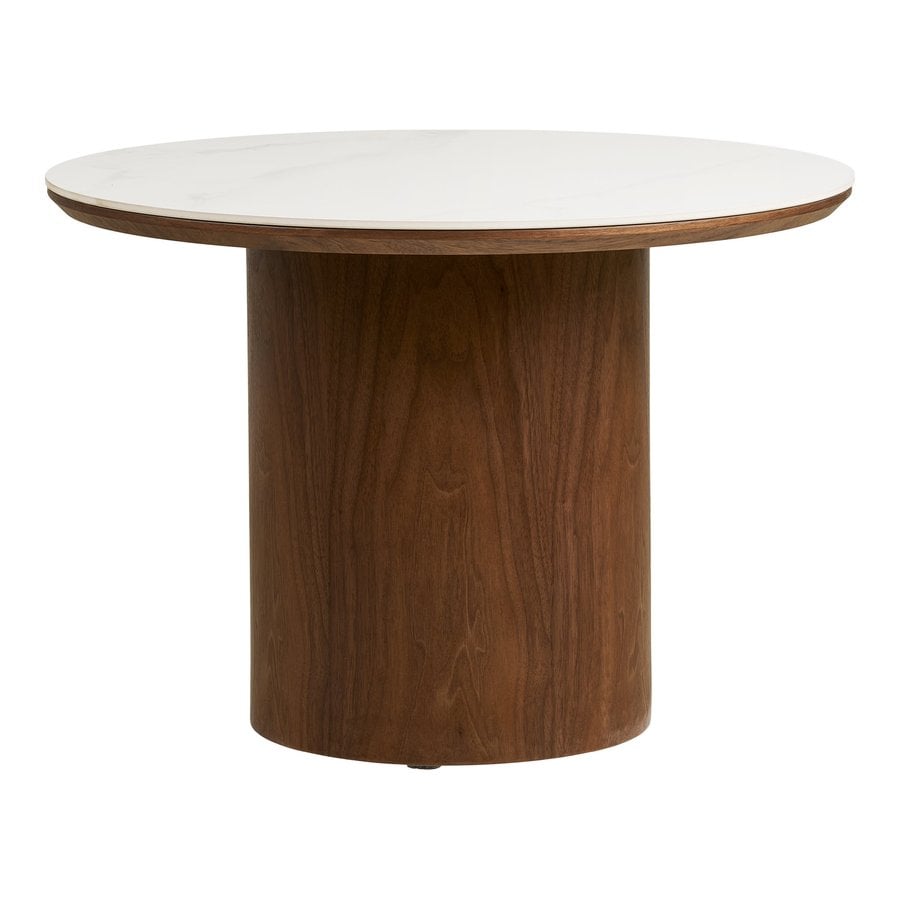 Noli Sofabord i Hvid Keramik & Stel i Mørkebrun Asketræ fra House Nordic | Ø60x42 cm - Billede 5