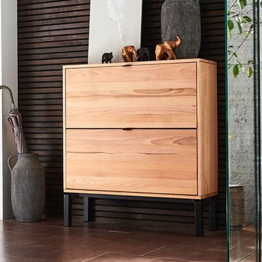 Odense Snedker Skoskab med 2 Rum i Massiv bøgetræ og Naturolie fra Raw Furniture | H81xB89,5xD33 cm - Billede 2
