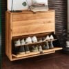 Odense Snedker Skoskab med 2 Rum i Massiv Egetræ og Naturolie fra Raw Furniture | H81xB89,5xD33 cm - Billede 1