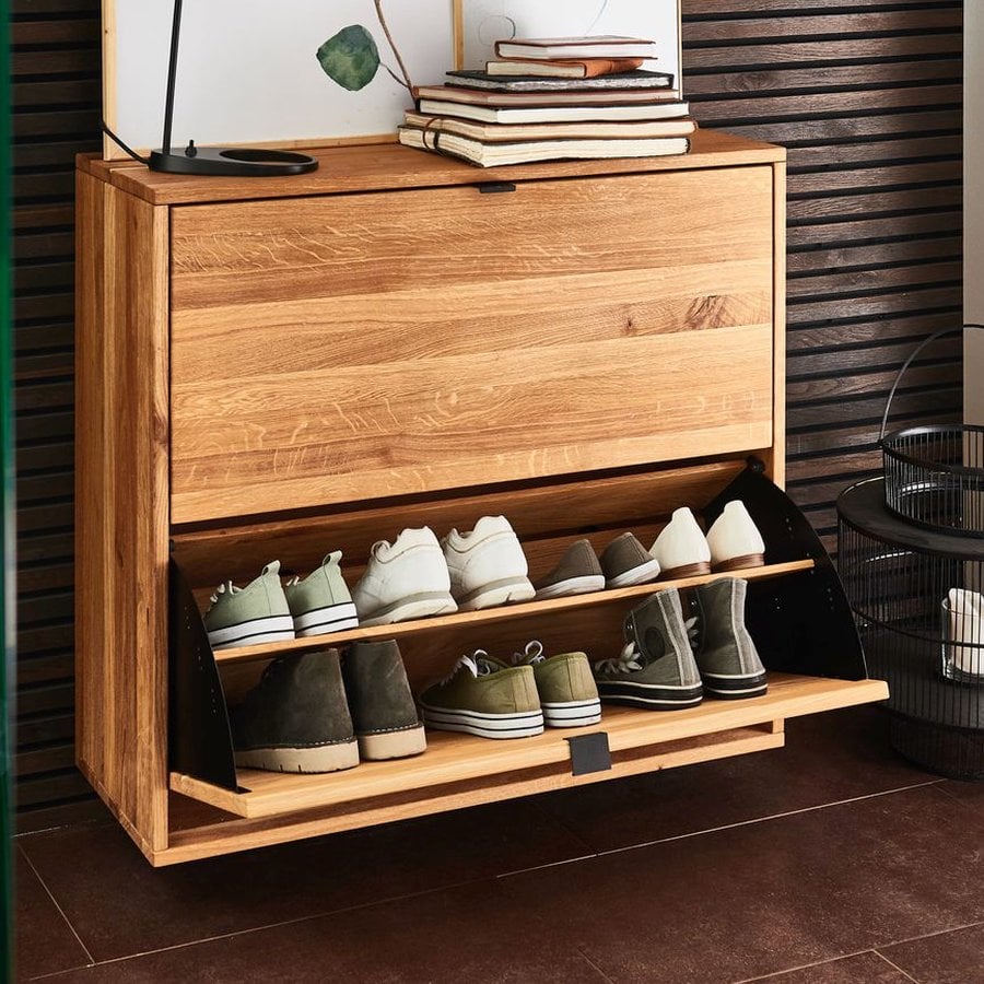 Odense Snedker Skoskab med 2 Rum i Massiv Egetræ og Naturolie fra Raw Furniture | H81xB89,5xD33 cm - Billede 1