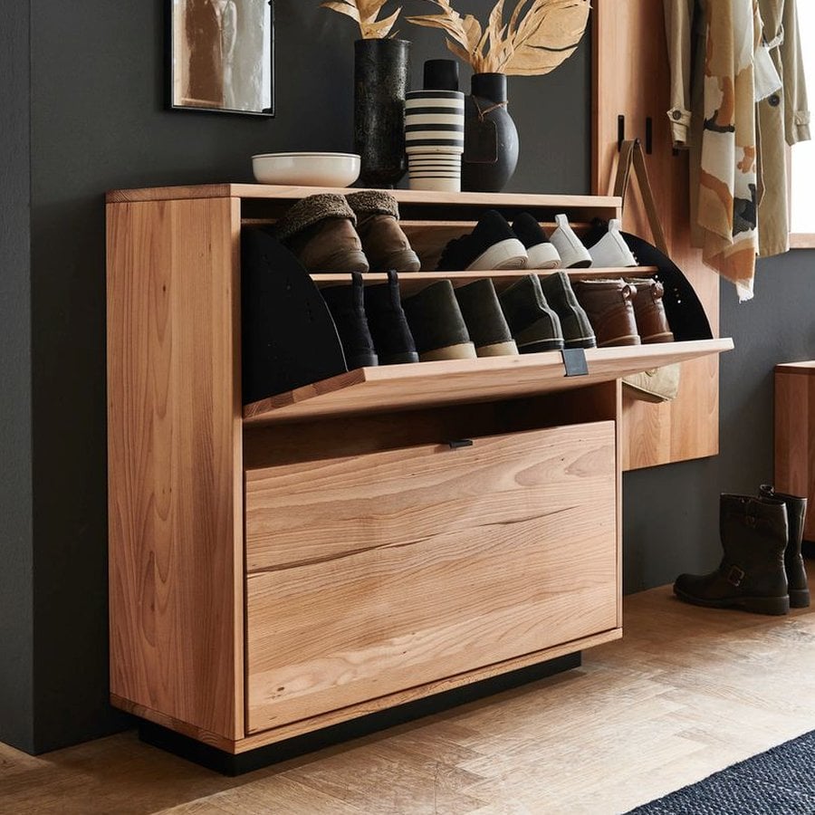 Odense Snedker Skoskab med 2 Rum i Massiv Egetræ og Naturolie fra Raw Furniture | H81xB89,5xD33 cm - Billede 2