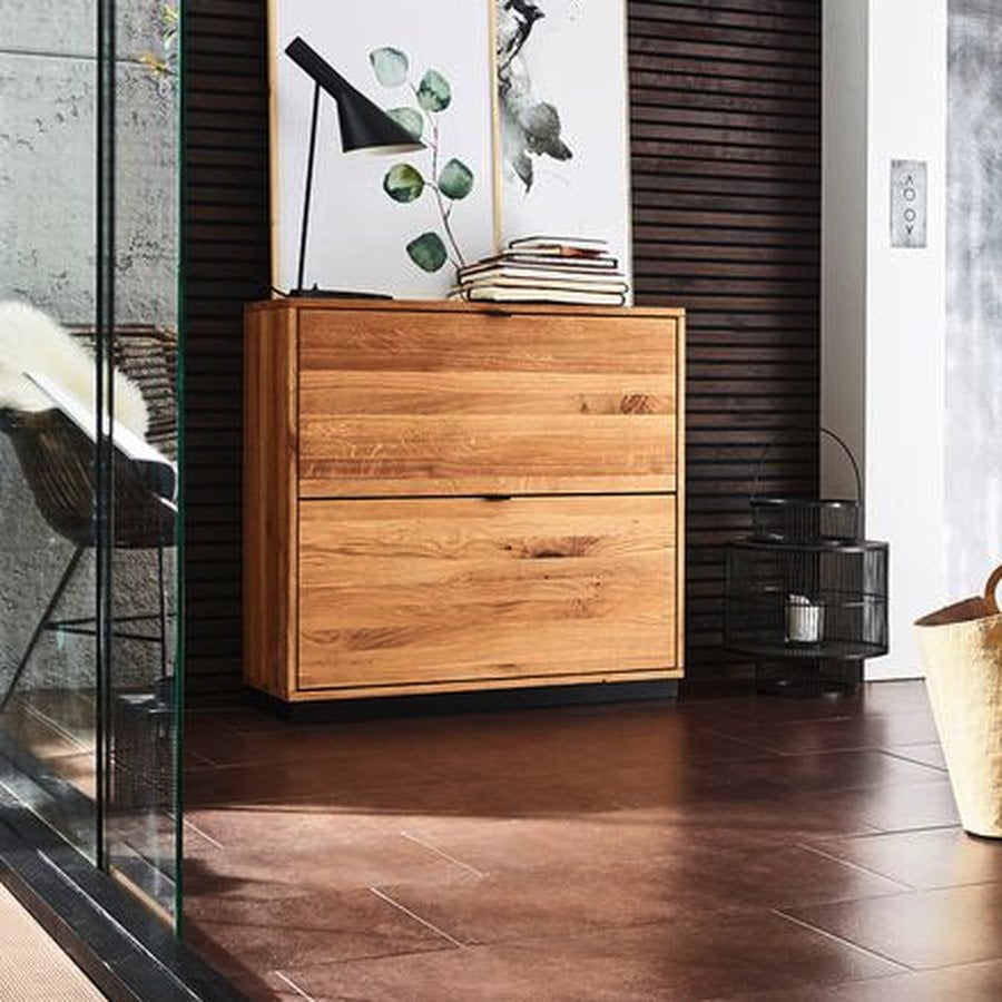 Odense Snedker Skoskab med 2 Rum i Massiv Egetræ og Naturolie fra Raw Furniture | H81xB89,5xD33 cm - Billede 3
