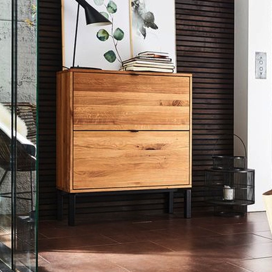 Odense Snedker Skoskab med 2 Rum i Massiv Egetræ og Naturolie fra Raw Furniture | H81xB89,5xD33 cm - Billede 4