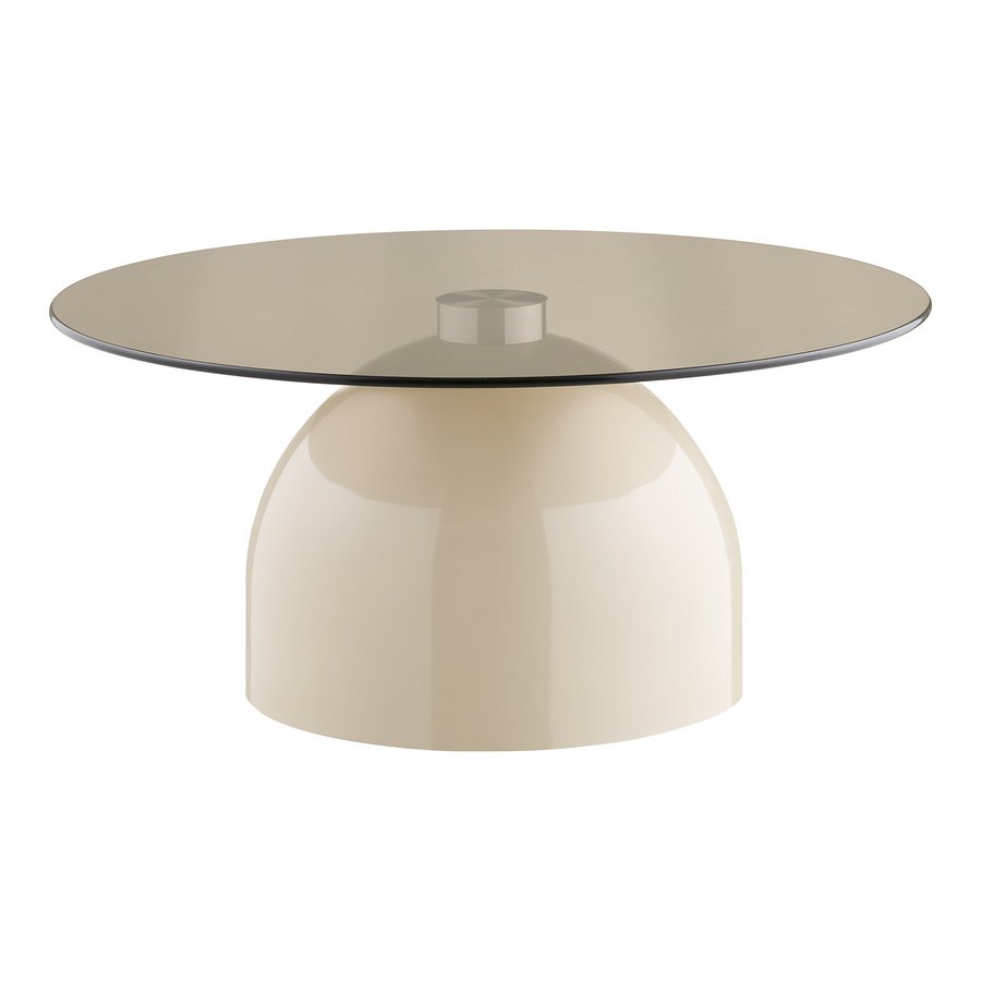 Ravello Sofabord i Beige/Grå Metal & Hærdet Glas fra House Nordic | Ø 70x33 cm - Billede 4