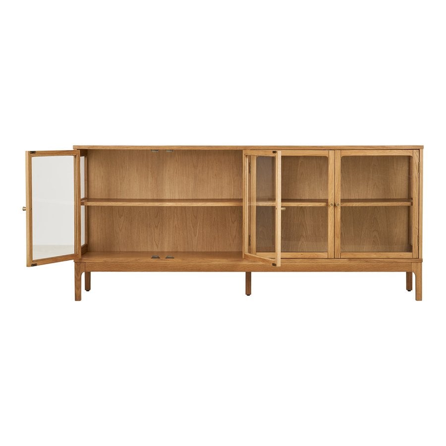 Zamora Skænk i Natur Egetræ med 4 Glaslåger & 1 Hylde fra House Nordic | BDH 40x180x80 cm - Billede 6