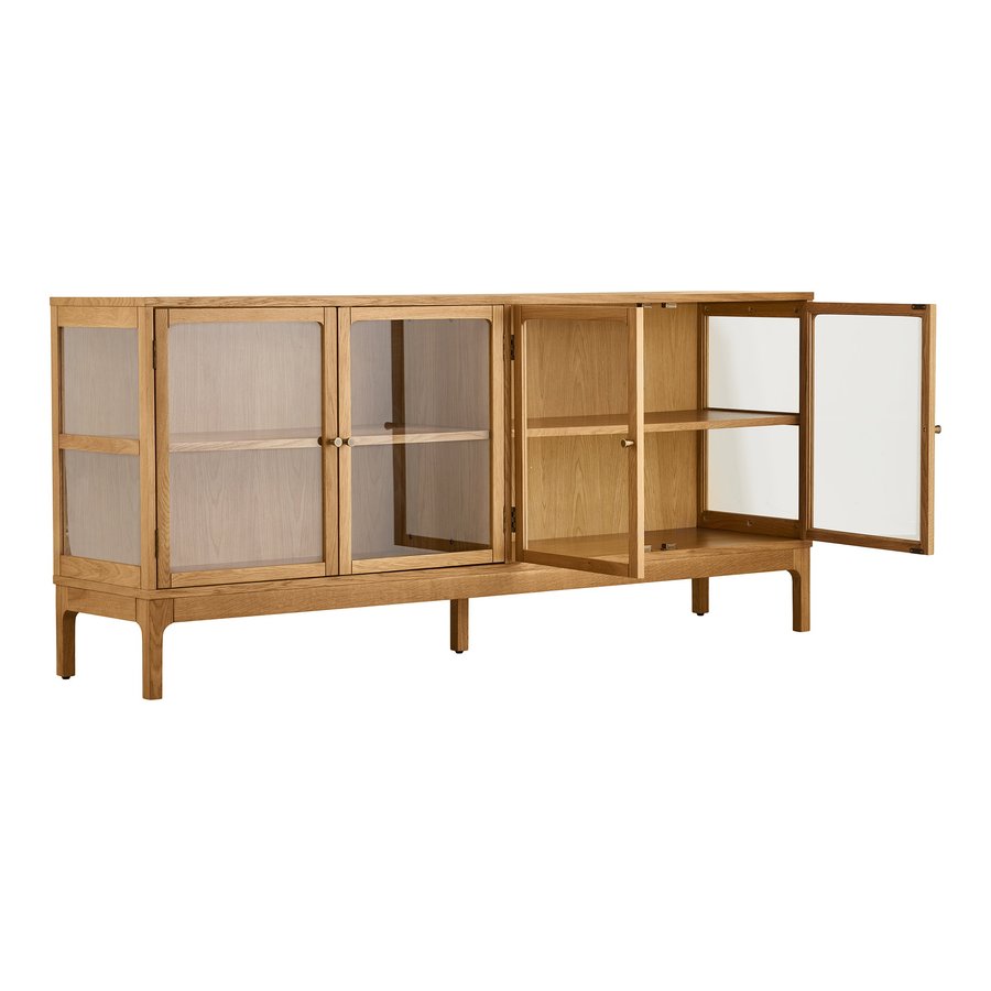 Zamora Skænk i Natur Egetræ med 4 Glaslåger & 1 Hylde fra House Nordic | BDH 40x180x80 cm - Billede 7