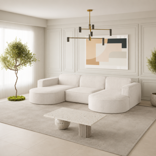 Alba Mellem U-Sofa Med Open End Fra Hundevad & Co | Flere Farver
