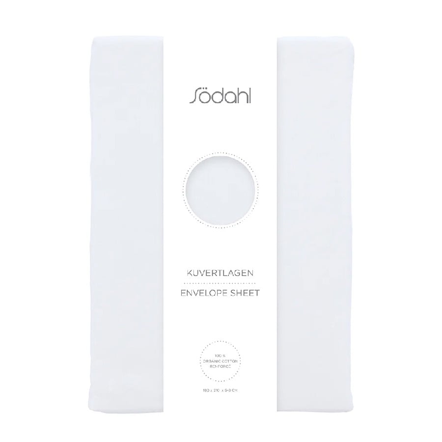 Kuvertlagen i 100% Økologisk Bomuld fra Södahl | Hvid | 180x210x6-8 cm - OUTLET hos uniquebeds, home & living 2