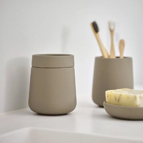 NOVA ONE Krukke med Låg fra ZONE Denmark | Taupe | Ø8,5x10 cm - OUTLET