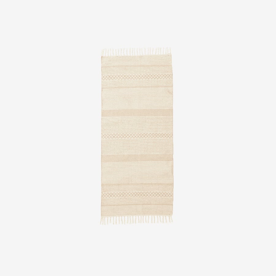 ZARAH Håndlavet Tæppe i Beige Nuancer med Mønster fra House Nordic | 70x160 cm - OUTLET hos uniquebeds, home & living