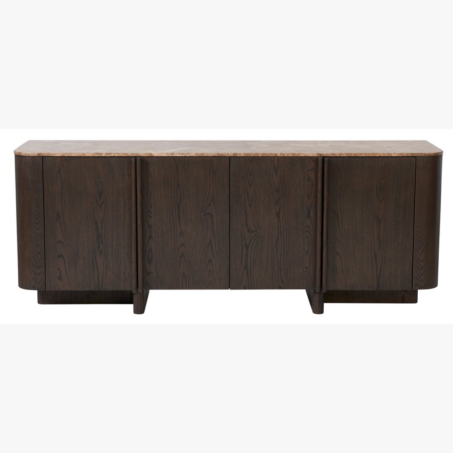 acro-sknk-med-4-sektioner-i-espresso-brun-egetr-emperador-marmor-fra-u-1 Acro Skænk med 4 Sektioner i Espresso Brun Egetræ & Emperador Marmor fra Unique Furniture | B192.1xD45xH75 cm - Billede 2