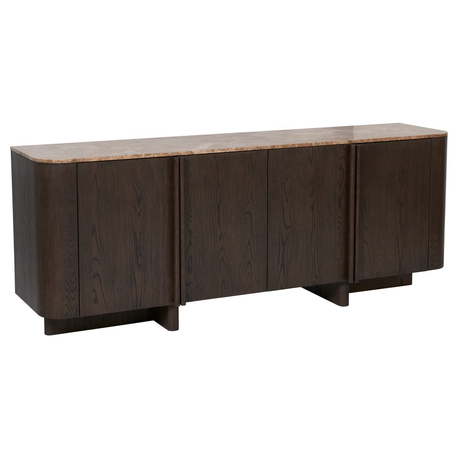 acro-sknk-med-4-sektioner-i-espresso-brun-egetr-emperador-marmor-fra-u-2 Acro Skænk med 4 Sektioner i Espresso Brun Egetræ & Emperador Marmor fra Unique Furniture | B192.1xD45xH75 cm - Billede 3