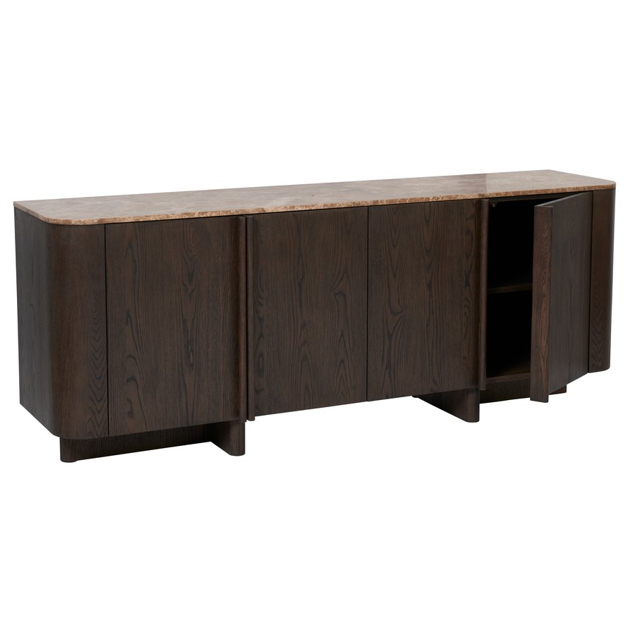 acro-sknk-med-4-sektioner-i-espresso-brun-egetr-emperador-marmor-fra-u-3 Acro Skænk med 4 Sektioner i Espresso Brun Egetræ & Emperador Marmor fra Unique Furniture | B192.1xD45xH75 cm - Billede 4