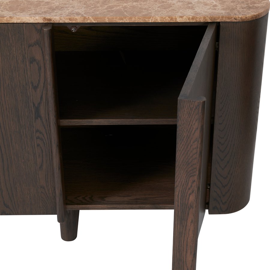 acro-sknk-med-4-sektioner-i-espresso-brun-egetr-emperador-marmor-fra-u-4 Acro Skænk med 4 Sektioner i Espresso Brun Egetræ & Emperador Marmor fra Unique Furniture | B192.1xD45xH75 cm - Billede 5