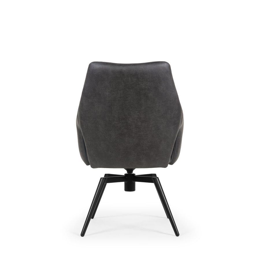 Amsterdam Spisebordsstol i Antracit Microfiber med Swing Back & Stel i Sort Metal fra Hundevad & Co - Billede 6