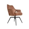 Amsterdam Spisebordsstol i Brun Microfiber med Swing Back & Stel i Sort Metal fra Hundevad & Co - Billede 11