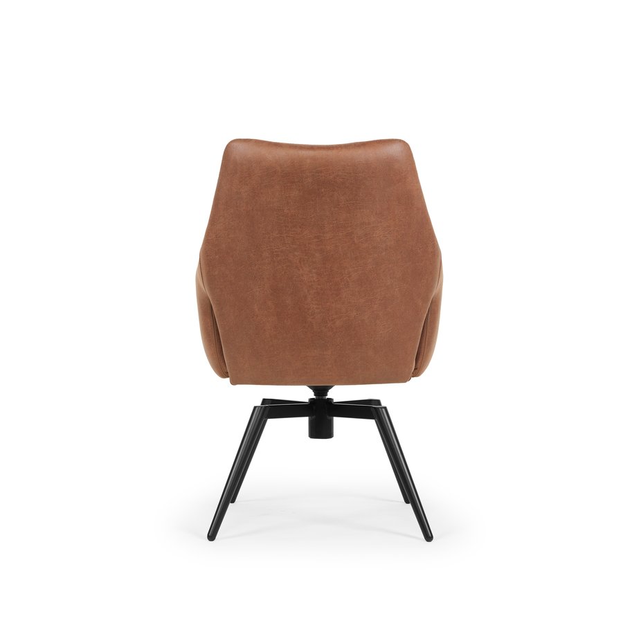 Amsterdam Spisebordsstol i Brun Microfiber med Swing Back & Stel i Sort Metal fra Hundevad & Co - Billede 4